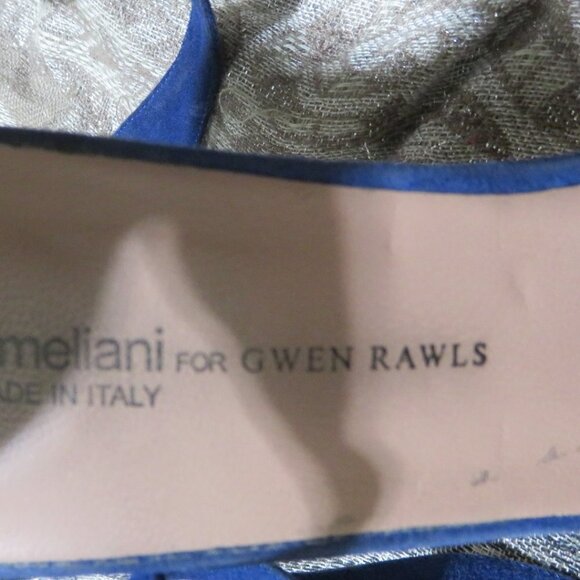 BOGO Gianna Meliani for Gwen Rawls Blue Italian Suede heels pumps sandals - Picture 5 of 11